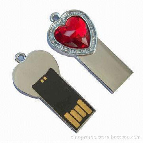 Heart-shaped Gift USB 2.0 Drives, OEM Orders are Welcome